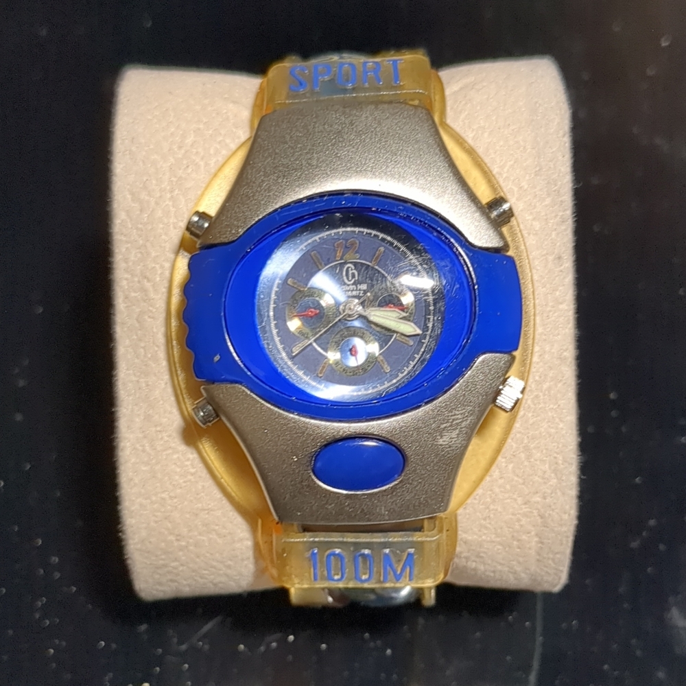 Sporty Blue and Silver Men's Watch